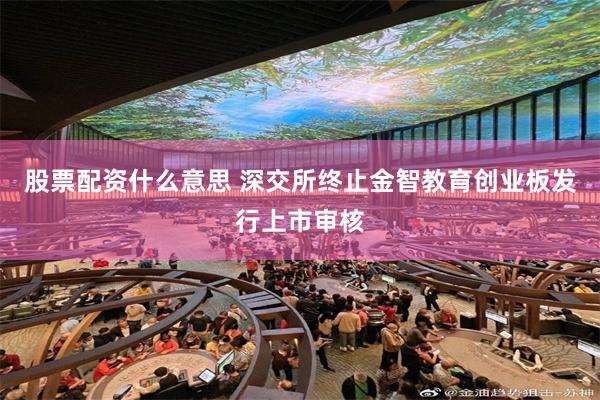 股票配资什么意思 深交所终止金智教育创业板发行上市审核